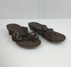 Eastland Hampton Women&#39;s Brown Leather Casual Strap Sandals Size 11M - £10.87 GBP