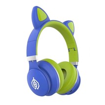 Wireless Headphones Bluetooth Earphones Cat Ear Blue - £24.55 GBP