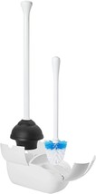 Oxo Good Grips Set Toilet Brush &amp; Plunger Combo, Natural Rubber, White - £44.79 GBP