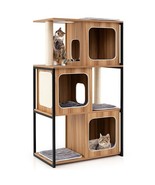 Modern Cat Tree Cat House with Metal Frame and Scratching Posts - $3,673.55 MXN