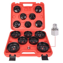 14Pc Cup Type Oil Filter Cap Wrench Socket Removal Tool Set 65-14F To 100-15F - £45.67 GBP