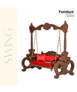 Furniture BoutiQ Solid Wood Handcarved Swing | Indian Wooden Jhula - £5,895.30 GBP