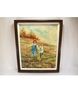 Oil or Acrylic Painting on Canvas Children in Field Impressionist Signed... - £27.45 GBP