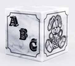 Small/Keepsake 20 Cubic Inch White Natural Marble Infant Urn for Cremation Bunny - £152.69 GBP
