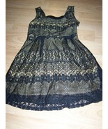 Juniors Size Medium Rebellion Black Lace Tan Sundress Dress Short Mini EUC - £14.15 GBP