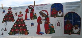 Jingle Bell Bear Christmas Appliques, Cotton Fabric Panel, VIP Cranston, No Sew - £3.98 GBP