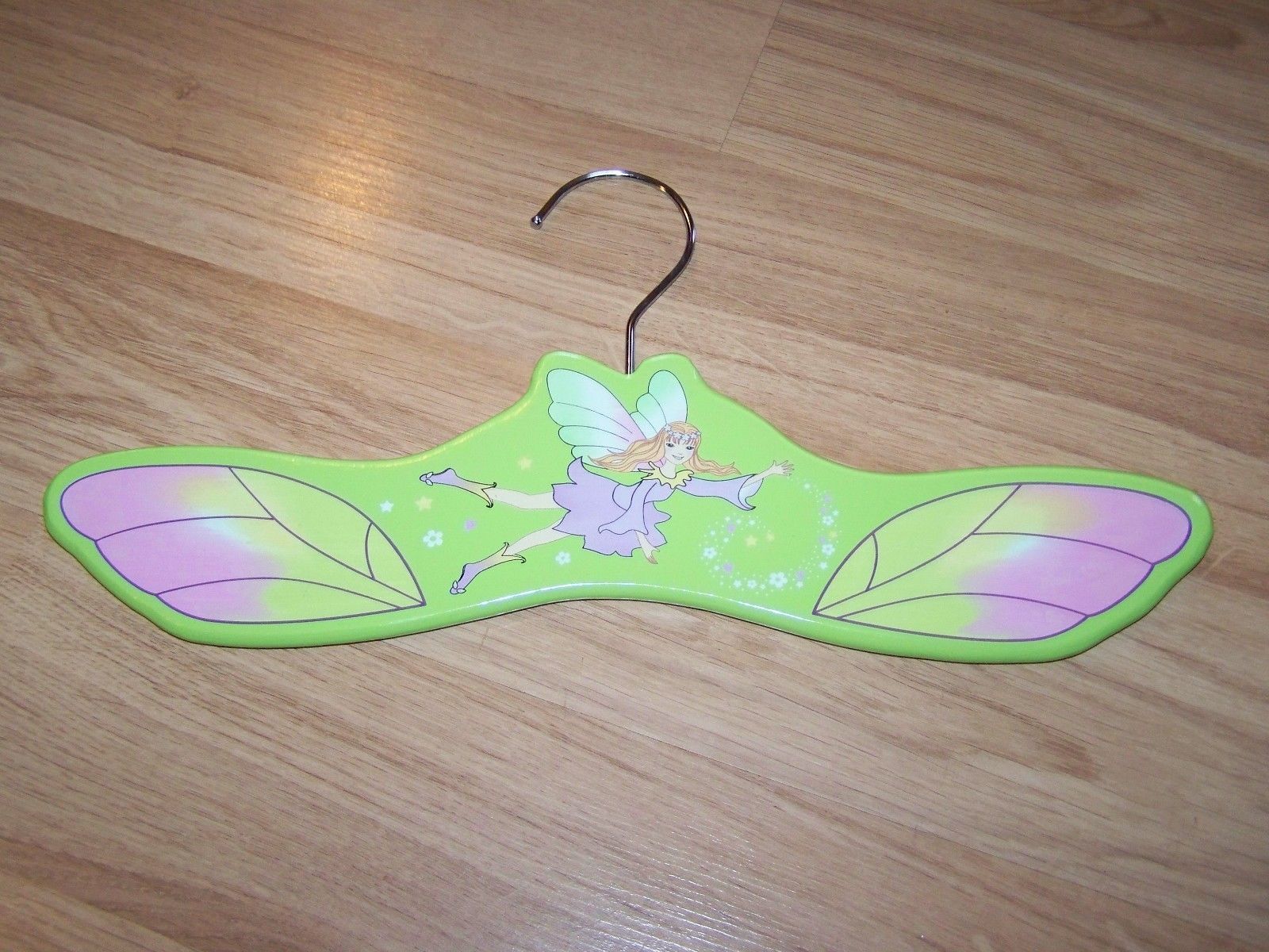 Kidorable Green Fairy Pixie Wooden Painted Clothes Coat Hanger Girls Closet EUC - $10.00