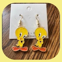 New Cute Looney Tunes Tweety Bird Enamel Earrings - £6.38 GBP