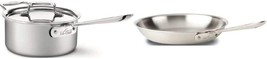 All-Clad D5 Brushed 18/10 SS 5-Ply Bonded 3-qt sauce Pan and 8 inch Fry Pan - £109.78 GBP