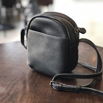PNDME simple natural leather ladies mini phone shoulder bag fashion vintage leat - £48.72 GBP