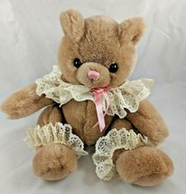 Tan Bear Plush 12 Inch Dandee International Lace Collar Stuffed Animal toy - $14.95