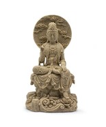Kuan Yin 41752 Goddess of Compassion Sitting Karana Mudra Sandstone 8.25... - $56.76 CAD