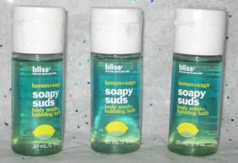 Bliss Lemon and Sage Soapy Suds Body Wash and Bubbling Bath x 3 - 3 oz/90 ml - £3.12 GBP