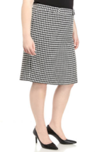 NWT CALVIN KLEIN BLACK IVORY BELTED CAREER PENCIL SKIRT SIZE 22 W WOMEN $99 - $59.15