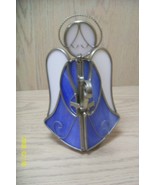 Angel  Blue and White Metal &amp; Plastic Candle Holder - £7.95 GBP