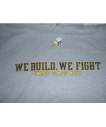 US Navy USN Seabees poly/cotton hooded sweatshirt Medium, made in Mexico  - $20.37 CAD