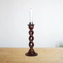 Pack of 2 | wooden candle holder | Twisted carved wooden candle holder | candles - £3.93 GBP