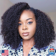 Mongolian Afro Kinky Curly Human Hair Bundles 4B 4C Extensions - $41.26