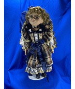 Porcelain Doll 18&quot; with Eyeglasses And Doll Stand - £18.38 GBP
