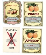 four vintage liquor labels Russo Bros rum die cut gold cordial fruit eph... - €12,05 EUR four vintage liquor labels Russo Bros rum die cut gold cordial fruit eph... - €12,05 EUR