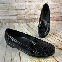 SAS Simplify Womens Size 9.5 Slim Black Patent Leather Croc Print Loafer... - £22.77 GBP