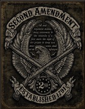 2nd Amendment Firearms America Eagle Gun Ammo Garage Wall Décor Metal Tin Sign - £12.65 GBP