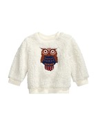 First Impressions Baby Boys 18M Ivory Cloud Fuzzy Owl Fleece Sweatshirt NWT - £8.59 GBP
