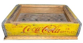 Vintage Yellow Wooden Coca-Cola Crate/Carrier with Handles - £23.09 GBP