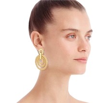 J.Crew Womens Layered Raffia Hoop Earrings Gold One Size - $22.14
