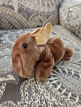 Vintage 1981 Dakin &amp; Co Moose Plush Toy Small Mini Brown Stuffed Animal 6&quot; - £11.44 GBP