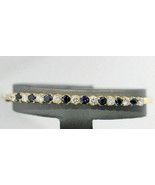 5 CT Simulated Blue Sapphire &amp; Diamond Bangle Bracelet In 14K Yellow Gol... - $3,686.35 MXN