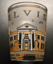 Elvis Presley Shot Glass Frosted Wrap with Items that Scream Elvis Gold Black - £5.49 GBP