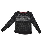 Cuddl Duds Women&#39;s XS Fair Isle Print Black White Knit Sweater Top Classic - $19.35