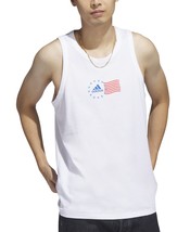 adidas Men&#39;s American Flag Tank - White-Large - £15.14 GBP