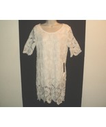 NEW Step in Style Dress Size Small White Lace, Lined, Short Sleeves Knee... - £23.63 GBP