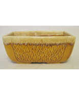 Yellow Drip Glazed Rectangular Vase 76 USA Ceramic 7 Inch Length - £27.86 GBP