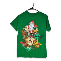 Warner Bros Looney Tunes Christmas Bunny Green Seasonal T-Shirt Size Small  - $20.95