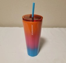 Starbucks Summer 2023 Tumbler Puffy Gradient Pink Orange Blue 24Oz Cold Cup - $24.99