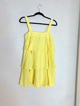 BP. Womens Sz XXS Tiered Sleeveless Linen Dress Yellow Mini  - $18.81