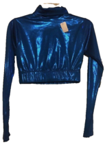 Alleson cheerleading Blue midriff size M Women’s long sleeve-New-Ships N... - £30.48 GBP