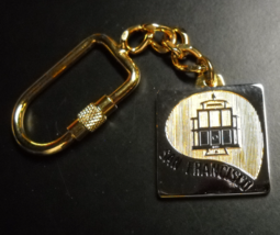 San Francisco Cable Car Key Chain Gold and Silver Colored Metal California State - $6.99