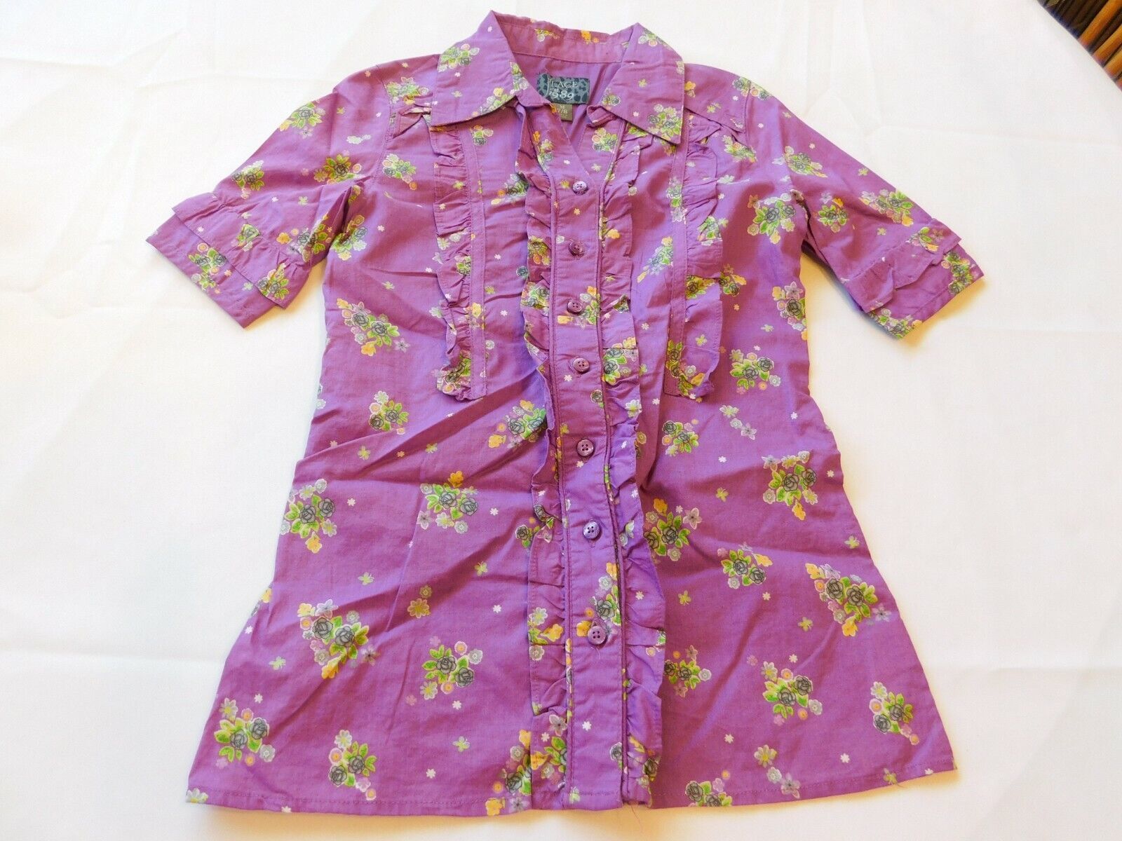 The Children's Place Youth Girl's Short Sleeve Button Up Shirt Size M 7/8 NWT - $15.59