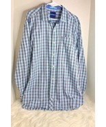 Tommy Bahama Mens Sz XL Long Sleeve Button Down Shirt Blue Plaid - $16.83