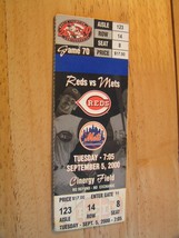 MLB Cincinnati Reds Vs. NY Mets 9/5/2000 Ticket Stub Cinergy Field Game 70 - £3.15 GBP