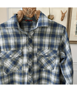 Alimens &amp; Gentle Mens Long Sleeve Flannel Shirt Casual Plaid Blue Green ... - €17,30 EUR