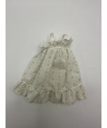 Vintage 1950s Doll Apron – Blue Floral Ruffle Hem – Fits 7&quot;-8&quot; Dolls - $10.21