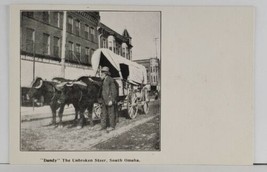 South Omaha &quot;Dandy&quot; The Unbroken Steer with Wagon Street Scene Postcard Q6 - £11.78 GBP