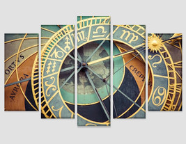 Prague Astronomical Clock Canvas Art Czech Republic Wall Art Prague Antique Phot - £39.07 GBP