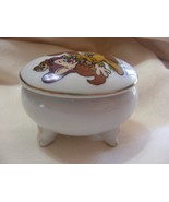 Vintage Porcelain Footed Trinket Box Walt Disney Dopey with Squirrels - €21,10 EUR