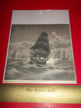 Home Treasure Decor 1879 Harpers Bazaar Magazine Picture Ship President Sinking - £7.60 GBP
